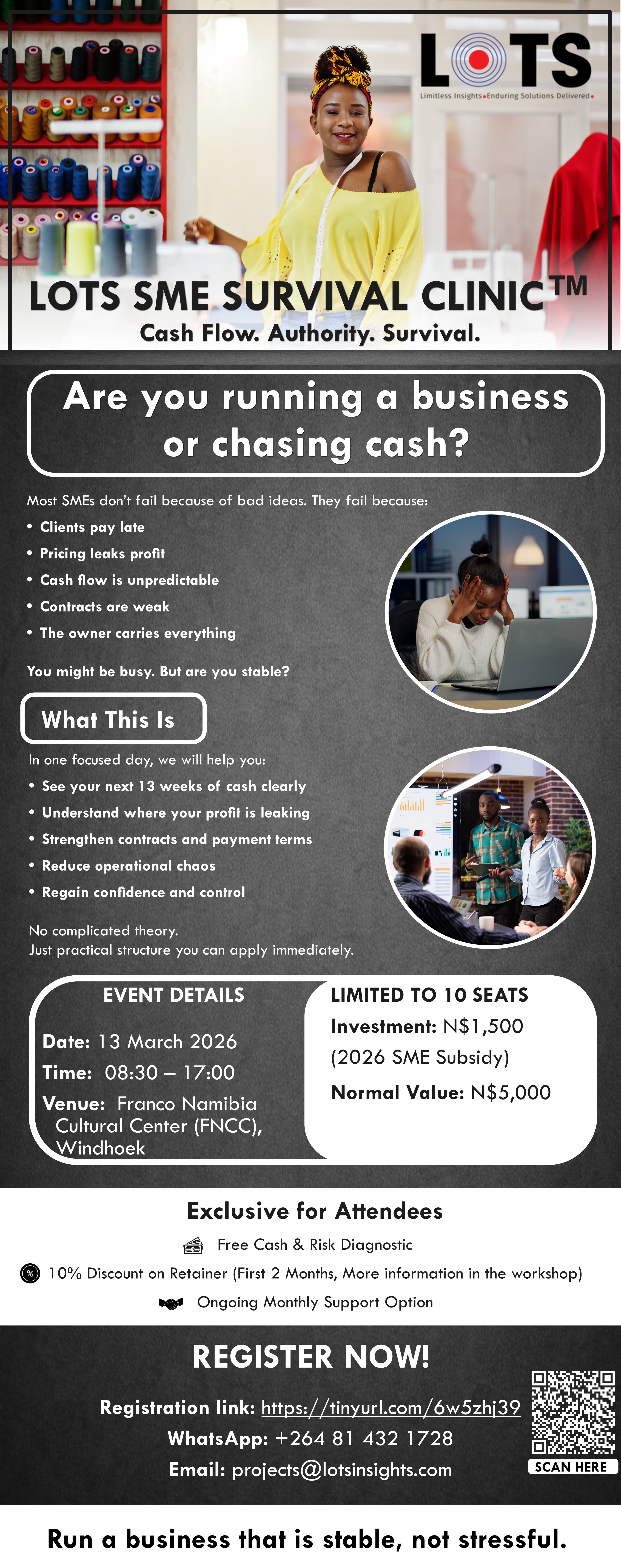 LOTS SME Survival Clinic™ flyer